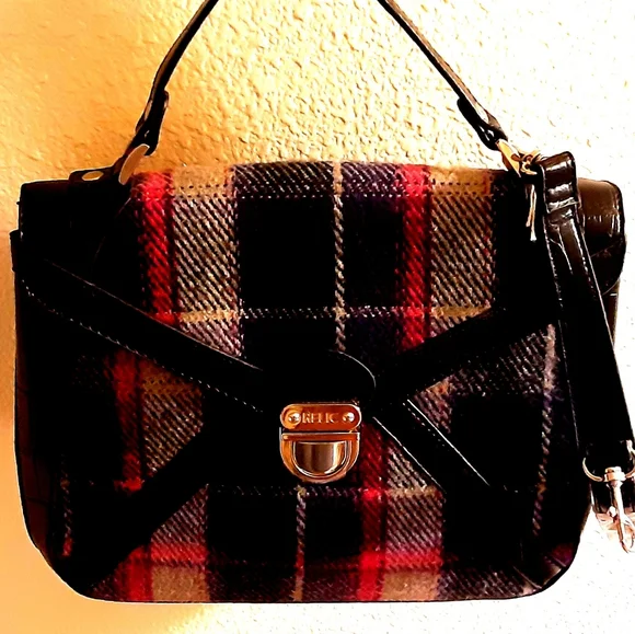 Relic By Fossil Purple Pink Plaid Shoulder & Hand Bag NWOT - Picture 9 of 16